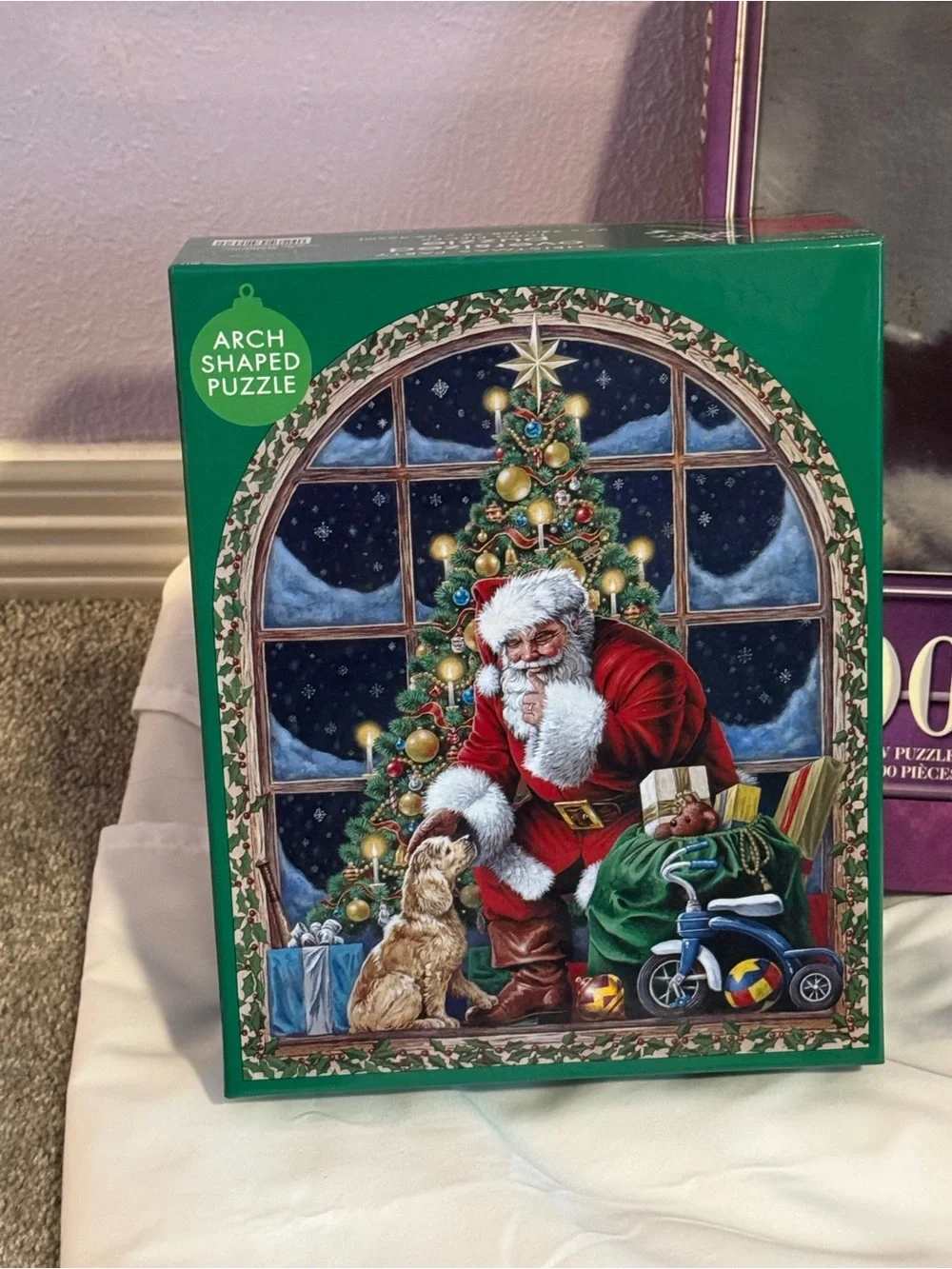 Puzzles, 1000 pieces, Santa and his dog. The other is Panda